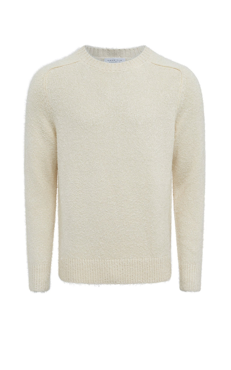 Shorehan Knit Sweater in Ivory Silk Cashmere 1