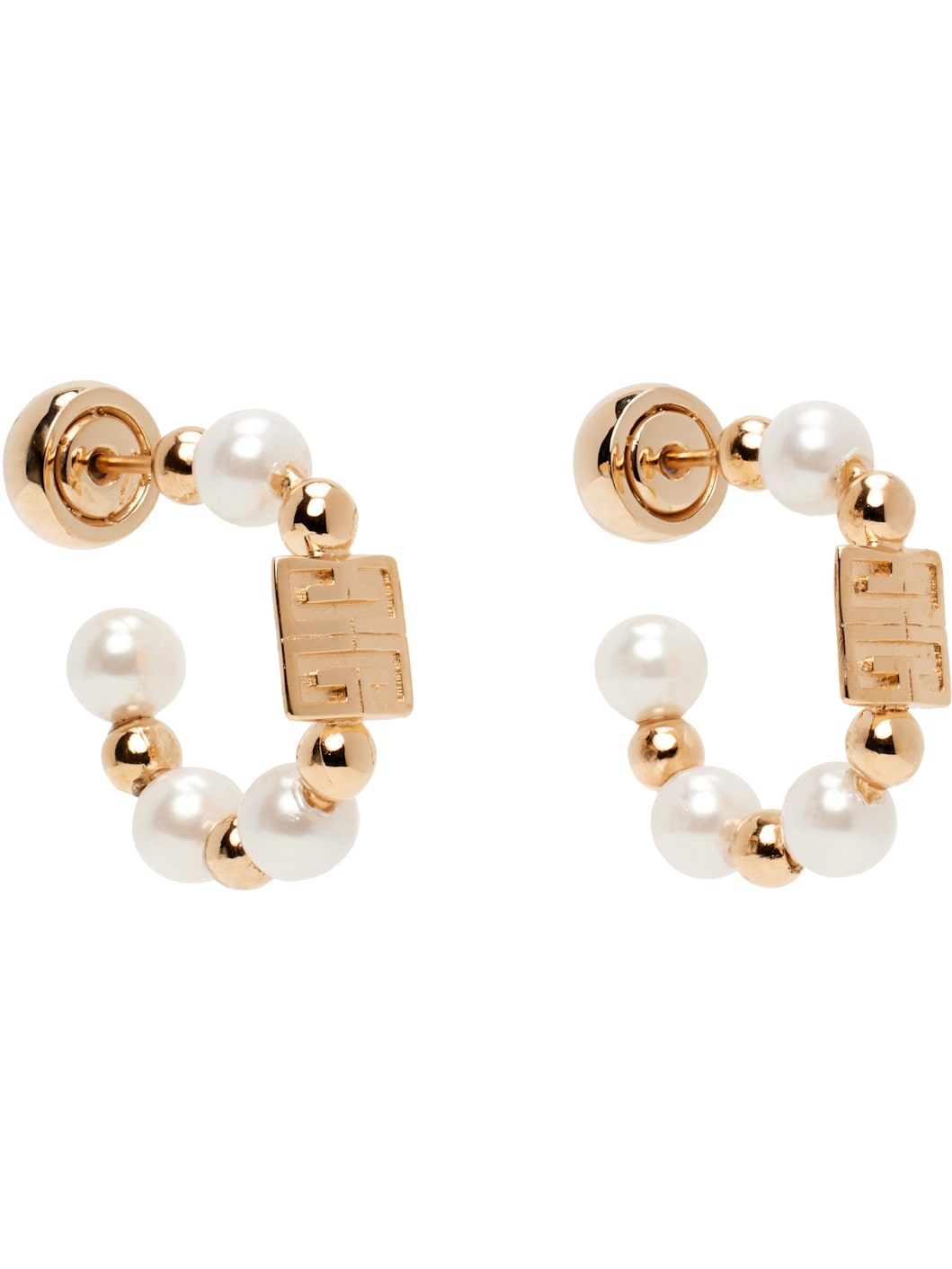 Rose Gold & White 4G Earrings - 2
