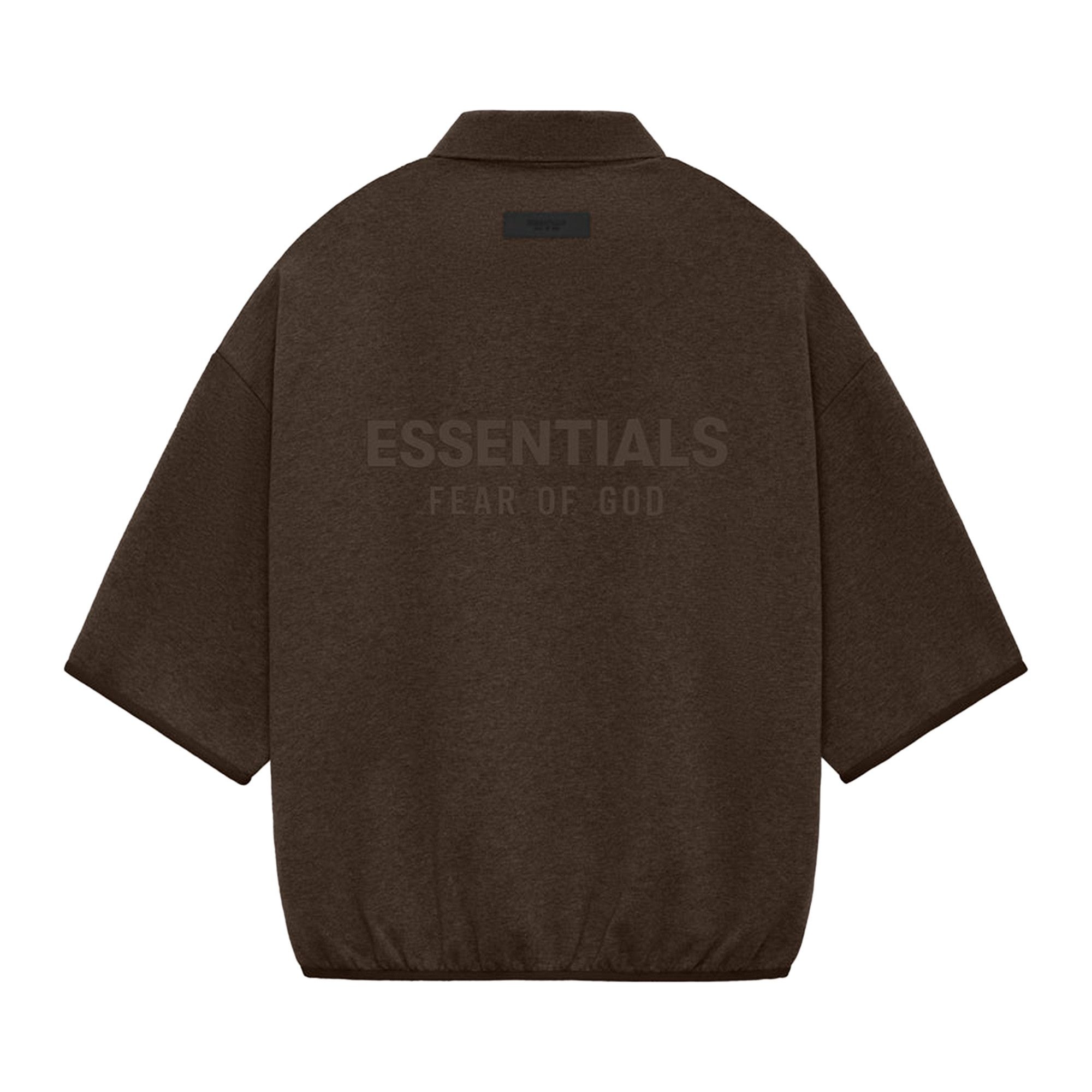 Fear of God Essentials 3/4 Sleeve Polo 'Heather Wood' - 2
