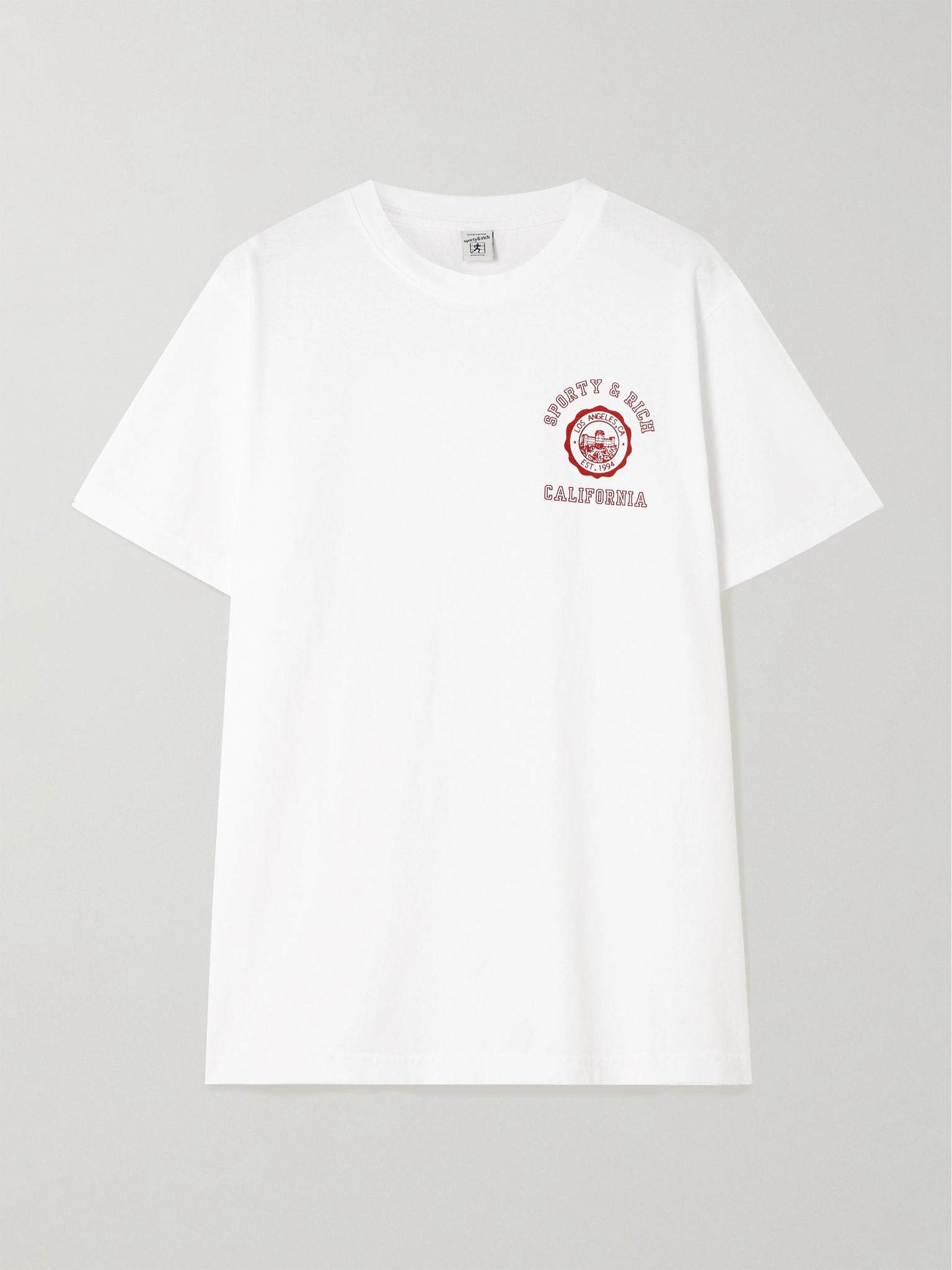 California printed cotton-jersey T-shirt White - 1