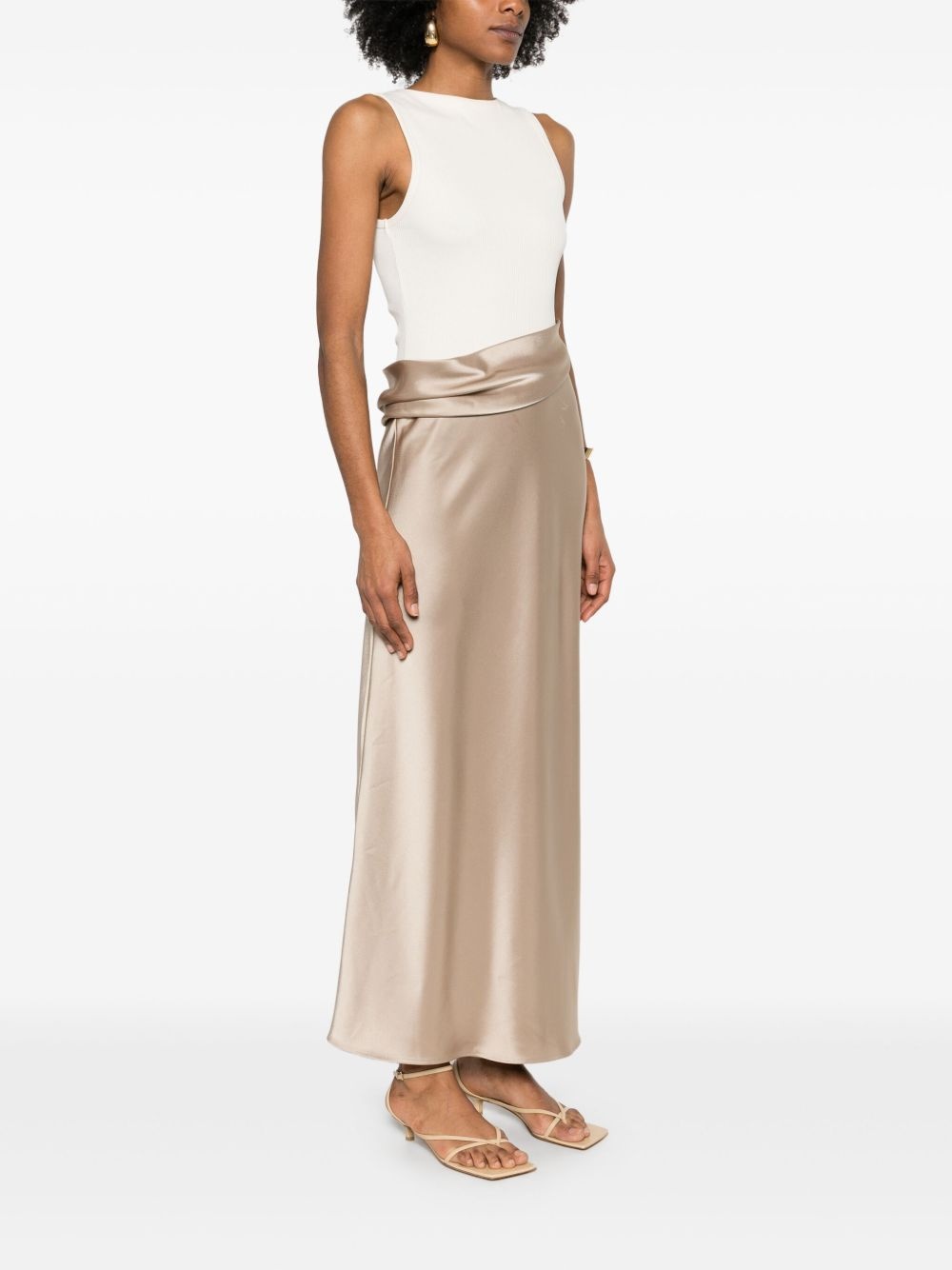 draped-detail maxi dress - 3