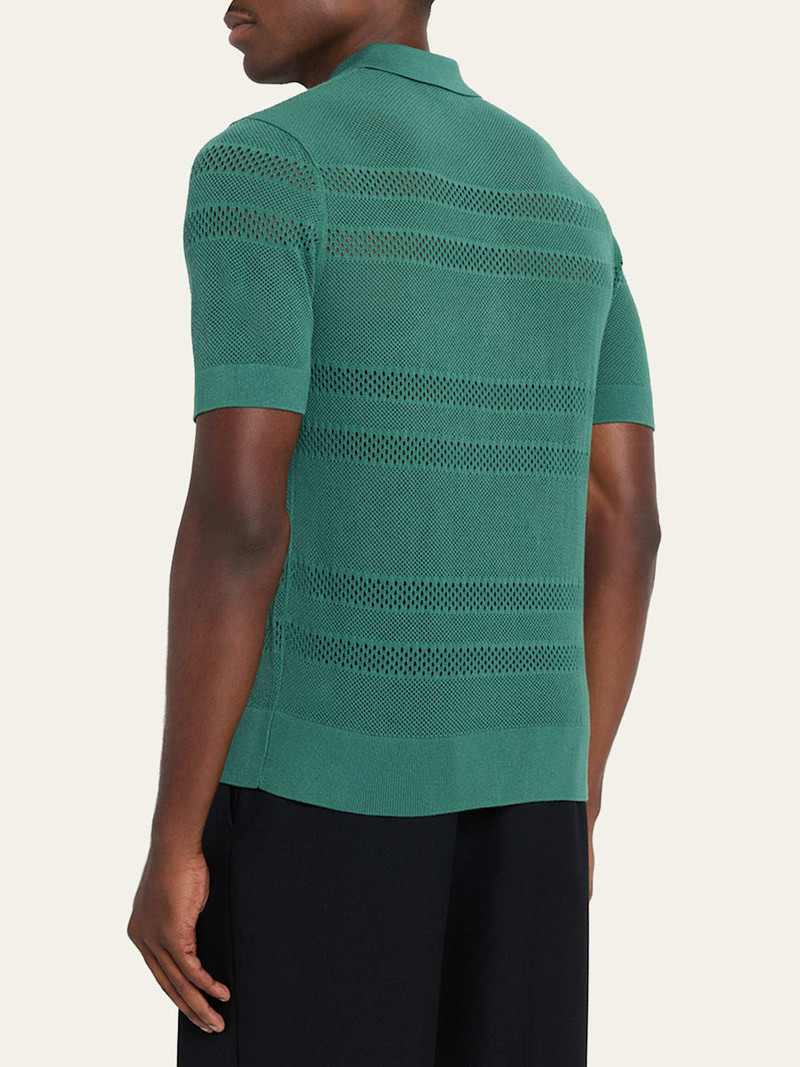 Men's Stripe Mesh Short-Sleeve Shirt 3