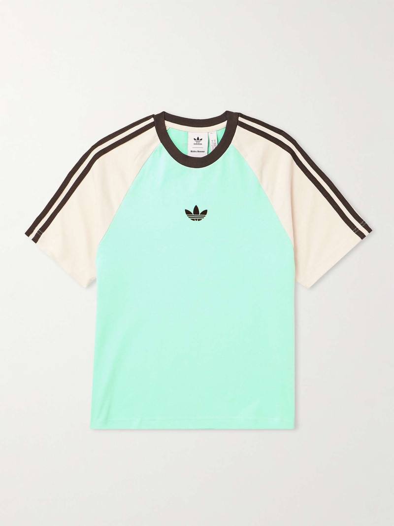 + Wales Bonner Logo-Embroidered Striped Cotton-Jersey T-Shirt - 1