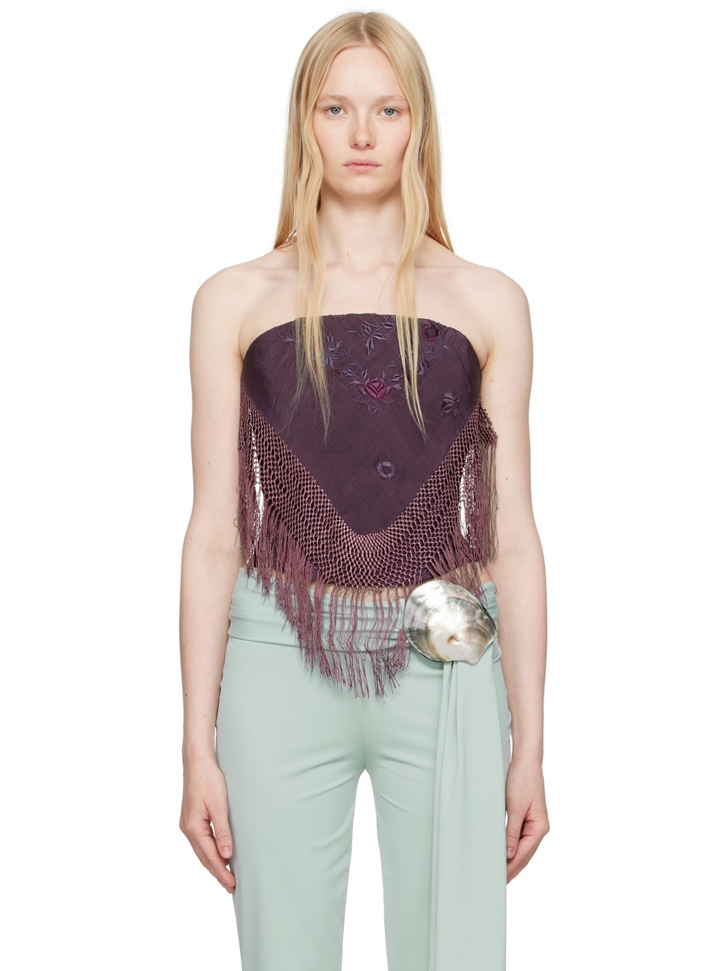 Purple Piano Shawl Corset Top - 1