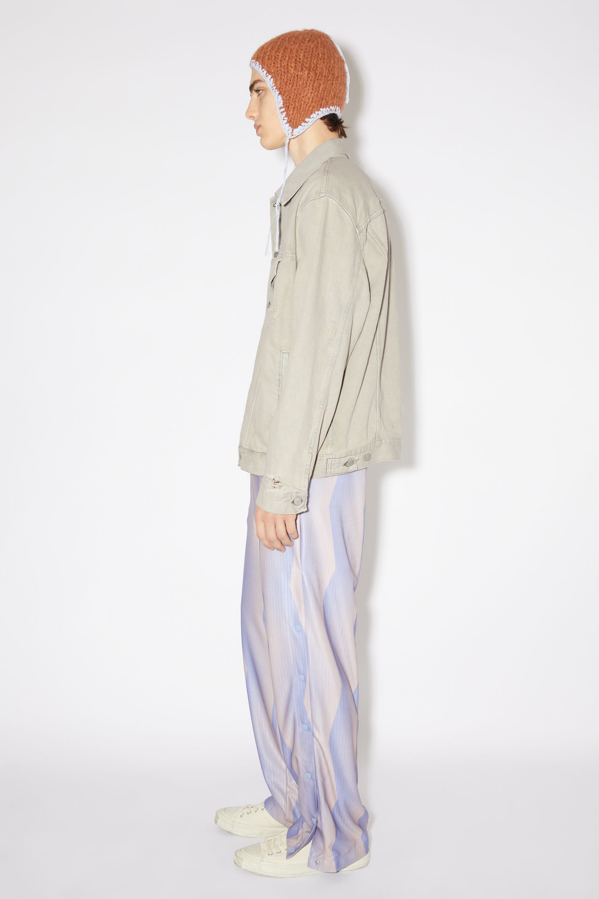 Relaxed fit denim jacket - Grey/beige - 4