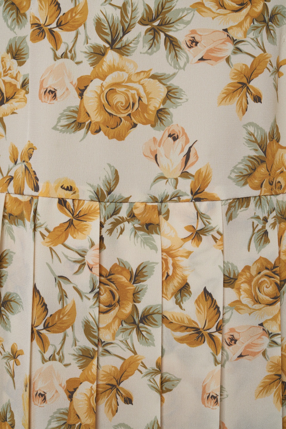ROSE PRINT SILK PLEATED DRESS WITH BOW - 3
