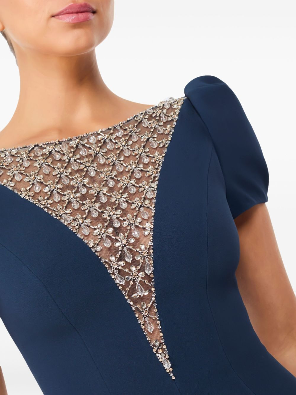 puff-sleeve crystal-embellished maxi dress - 5