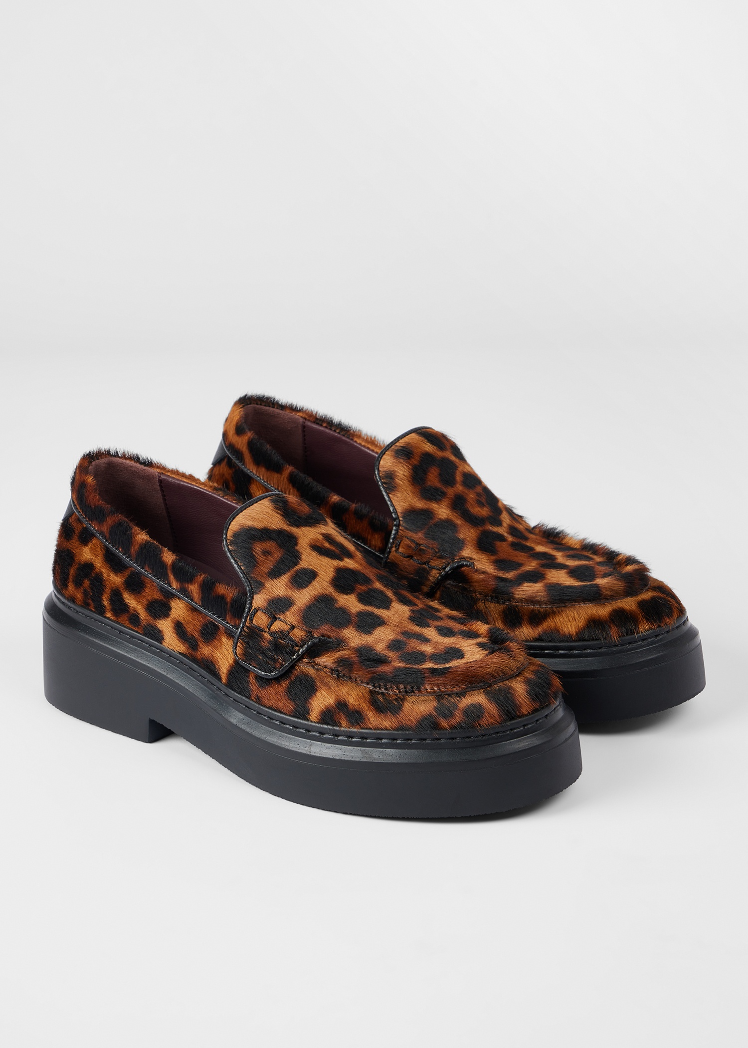 Women's Leather Leopard 'Isona' Platform Loafers - 2