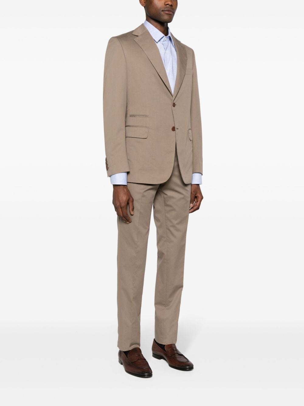 single-breasted twill suit - 3