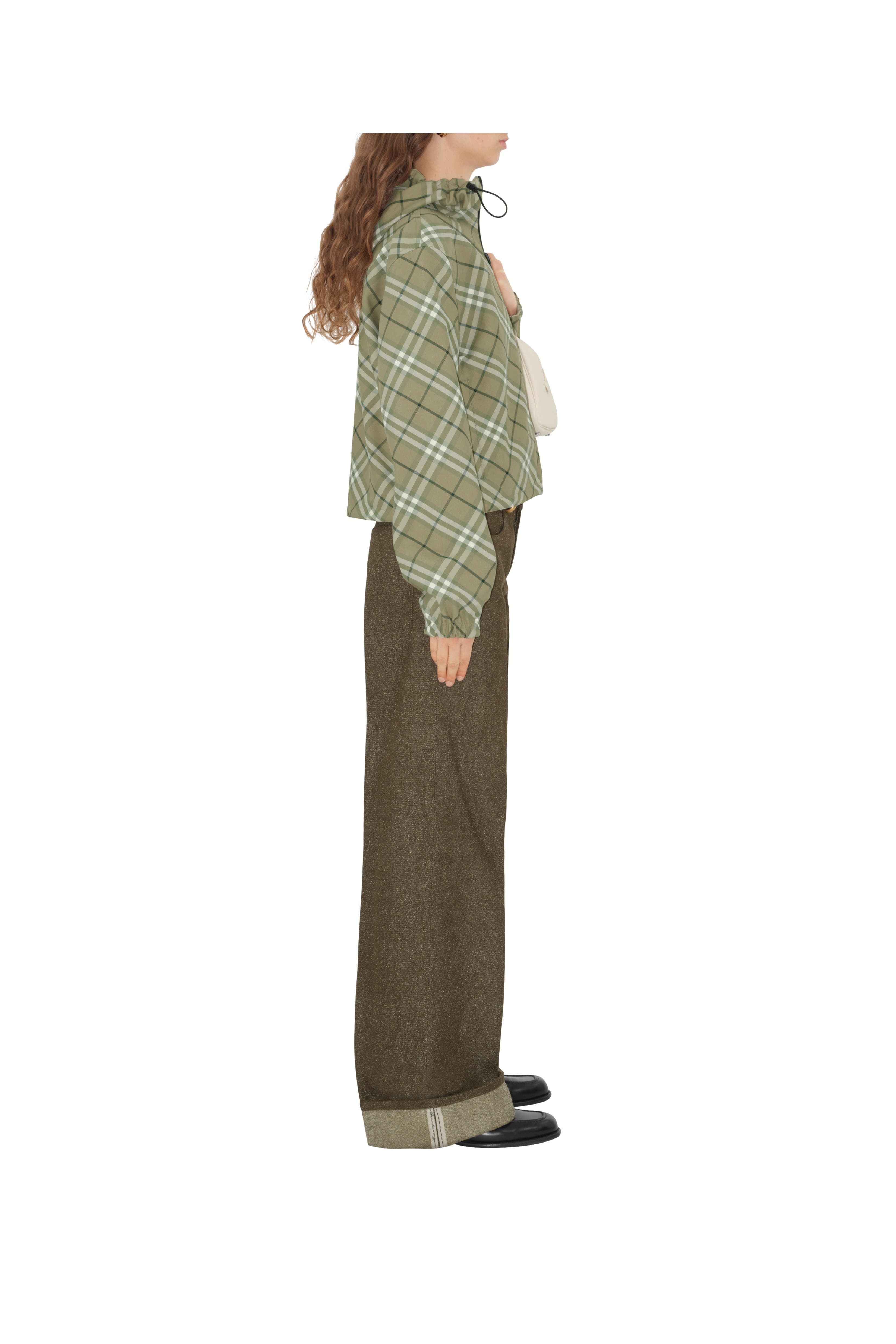 burberry Cropped Reversible Check Jacket in Skylark at Nordstrom - 4