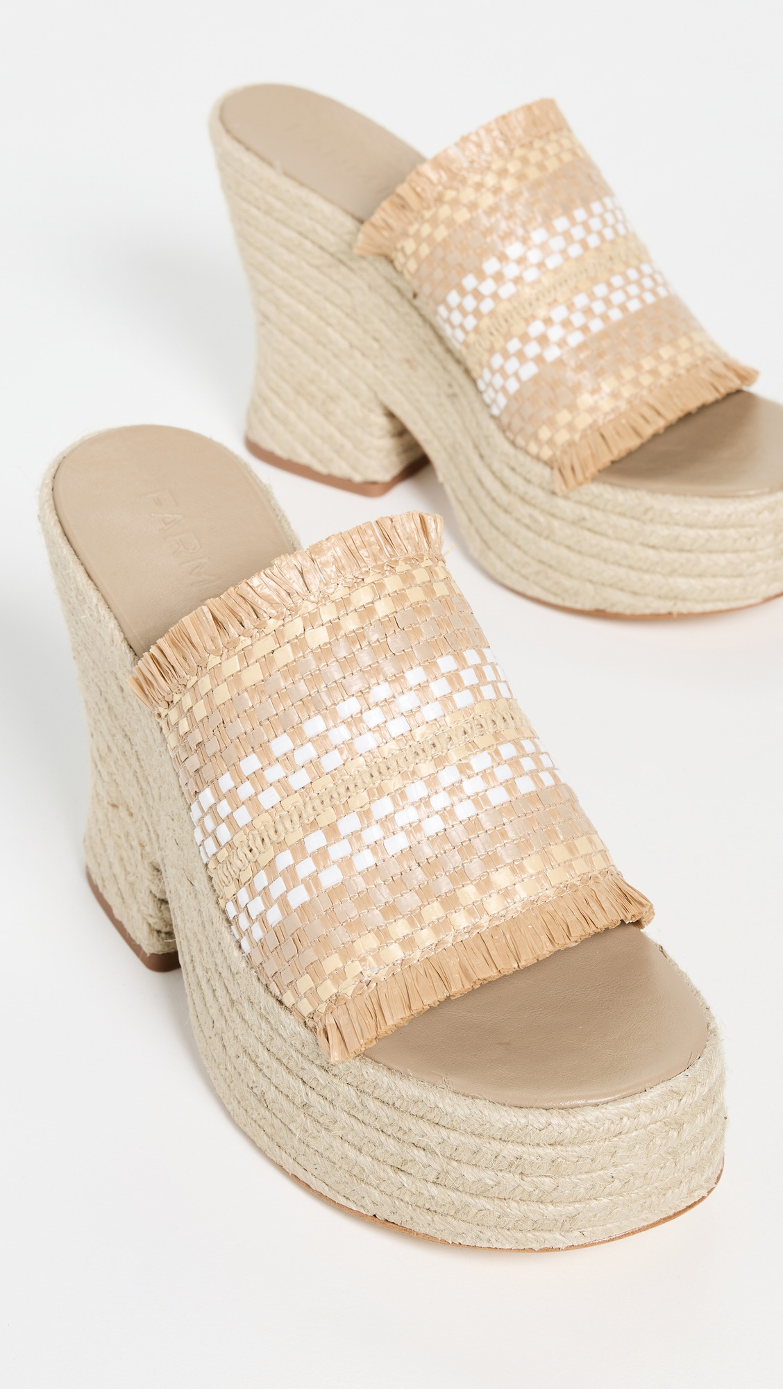 Natural Weaved Raffia Platform Espadrilles - 3