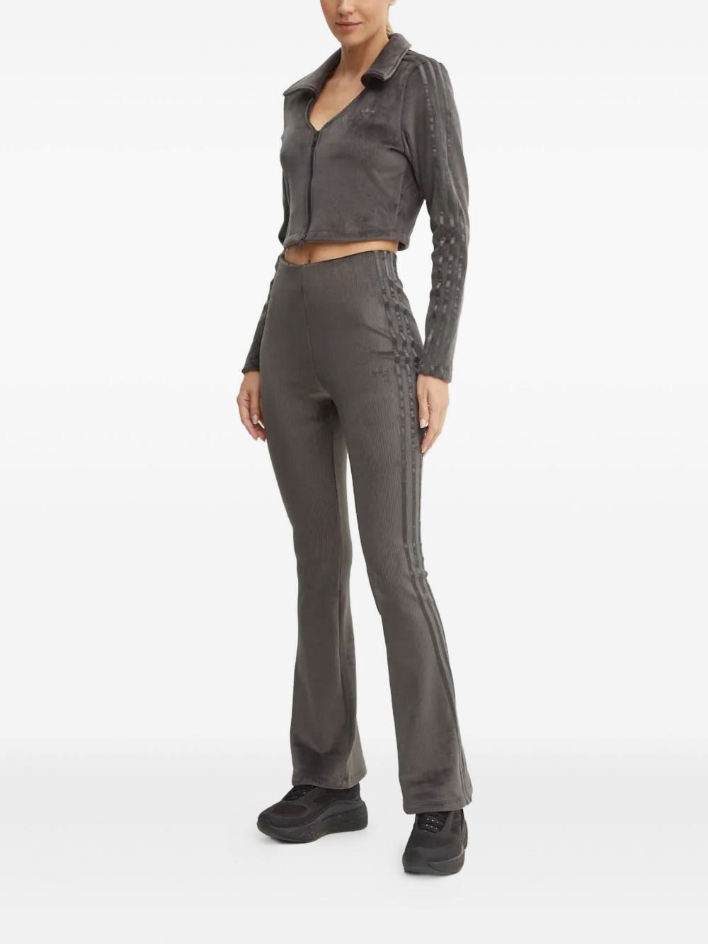 ribbed-velour zip-up sweatshirt - 2