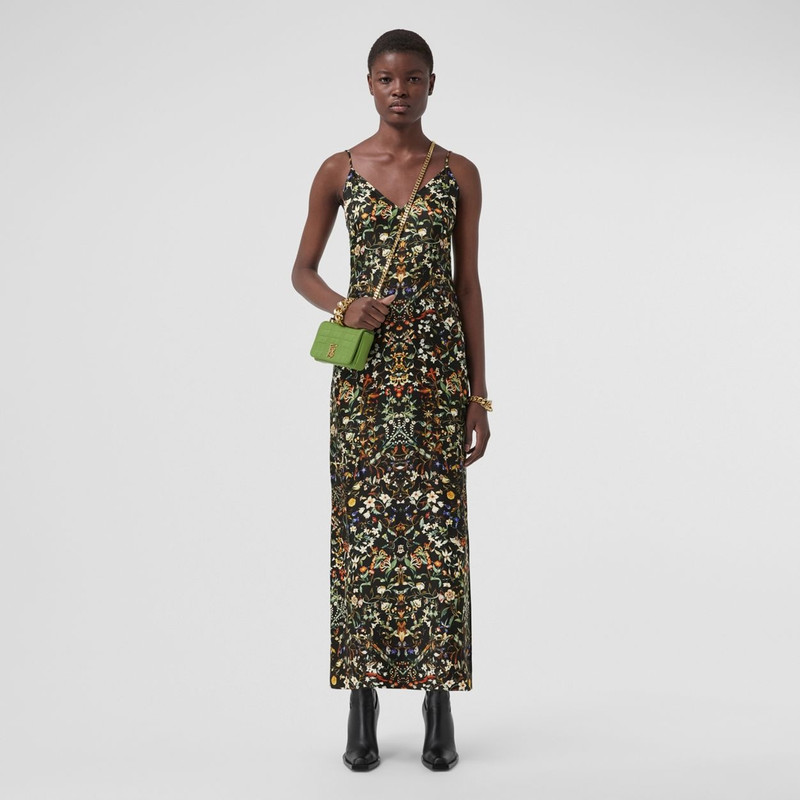 Burberry Floral Print Silk Slip Dress outlook