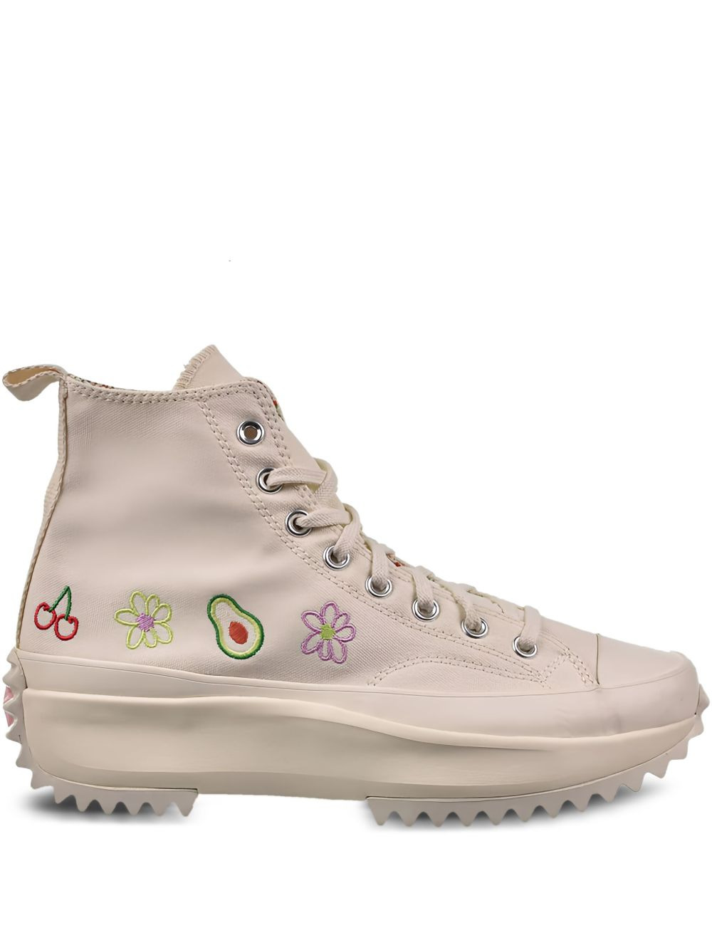 Run Star Hike Platform Hi "Embroidered Fruits & Florals - Beige" sneakers - 1