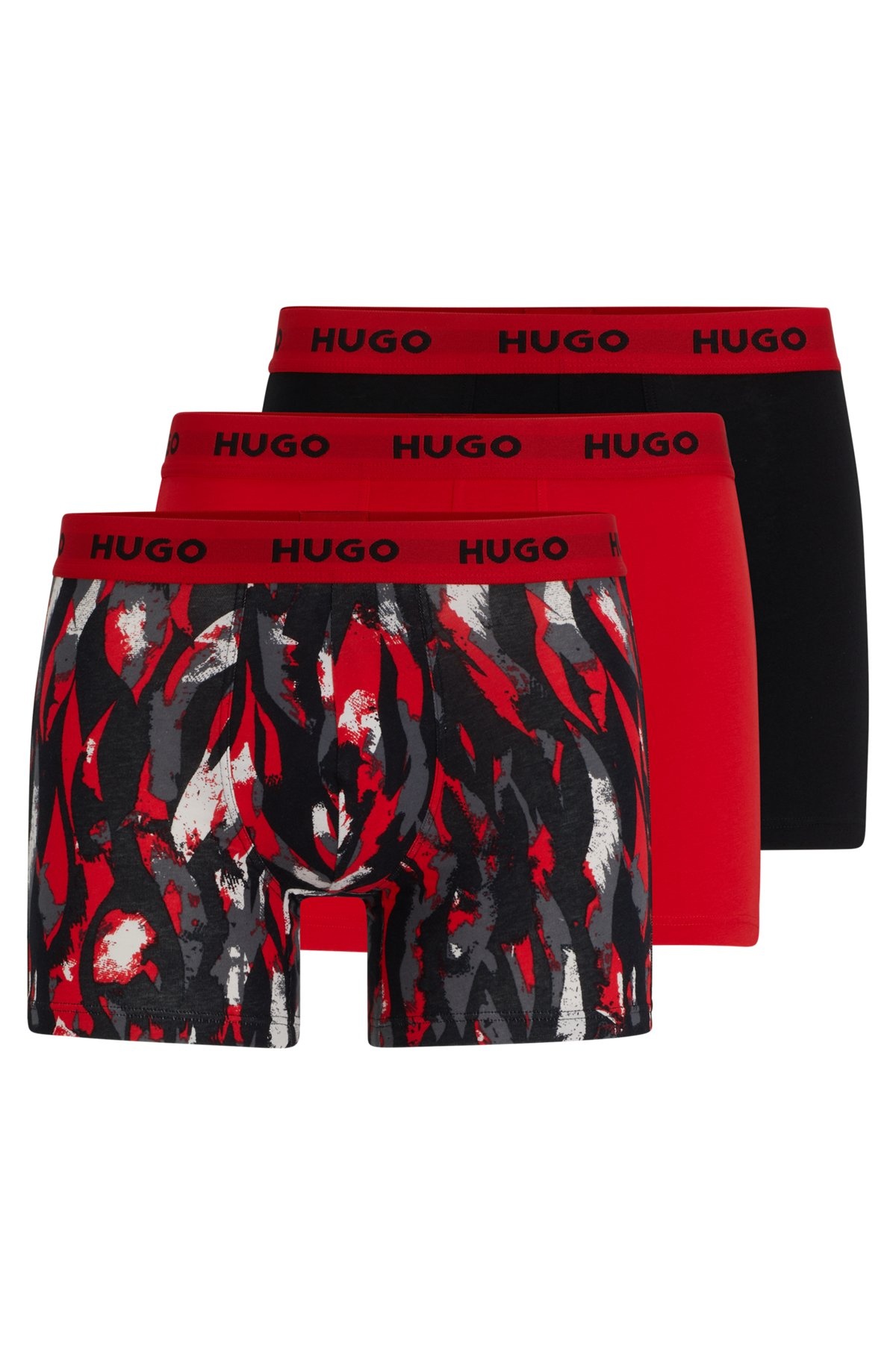 THREE-PACK OF STRETCH-COTTON BOXER BRIEFS WITH LOGO WAISTBANDS - 1