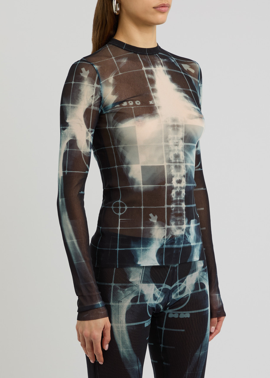 Jean Paul Gaultier Printed Stretch-tulle top - 2