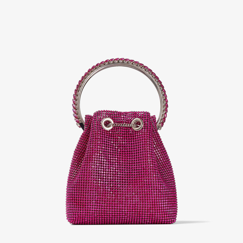 Bon Bon
Fuchsia Satin and Crystal Mesh Mini Bag with Crystal Handle 7