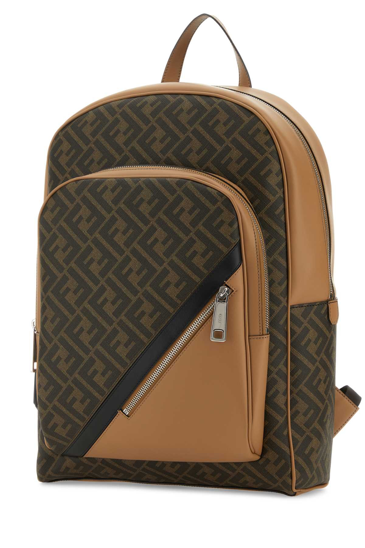 Fendi Men Multicolor Cotton Blend And Leather Backpack - 2