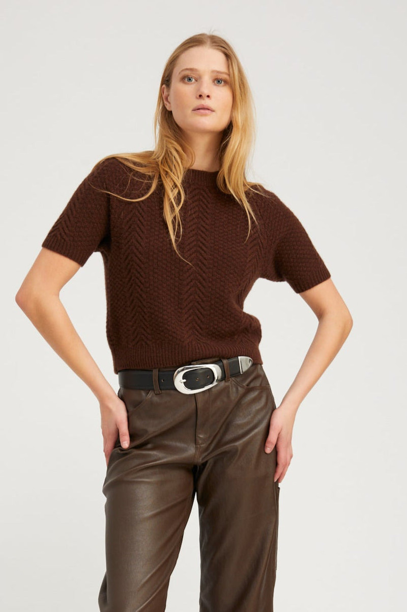 AMERICANO CASHMERE REBEKAH CABLE KNIT SWEATER 1