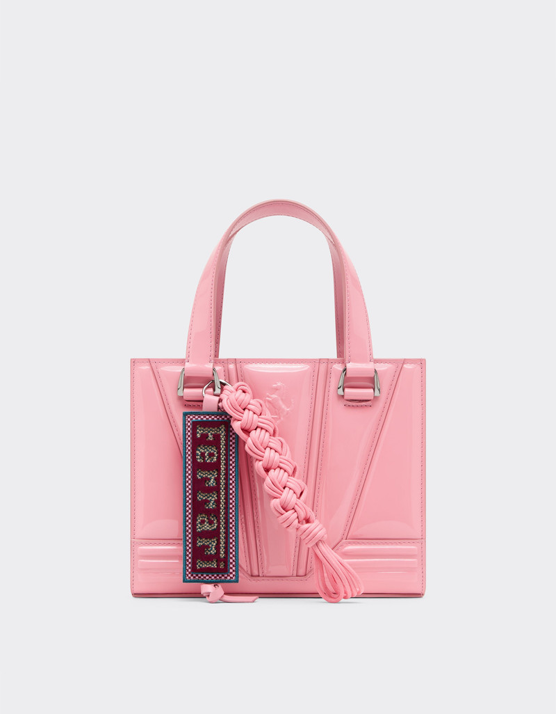 Reconditioned by Ferrari GT mini tote bag in patent leather with scoubidou detail 1