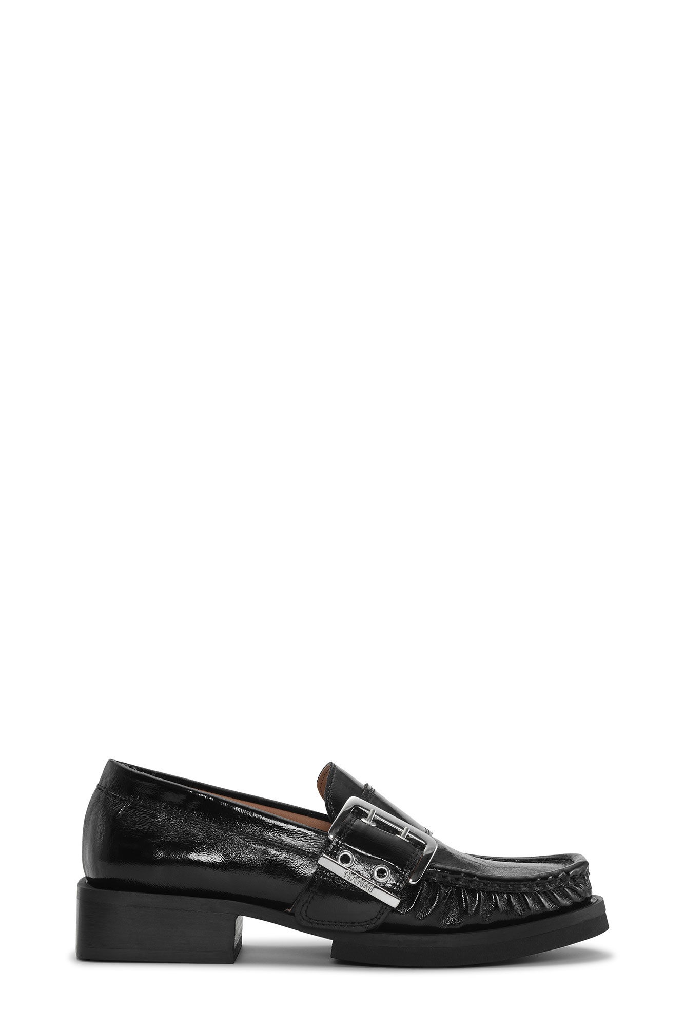 BLACK FEMININE BUCKLE LOAFERS - 1