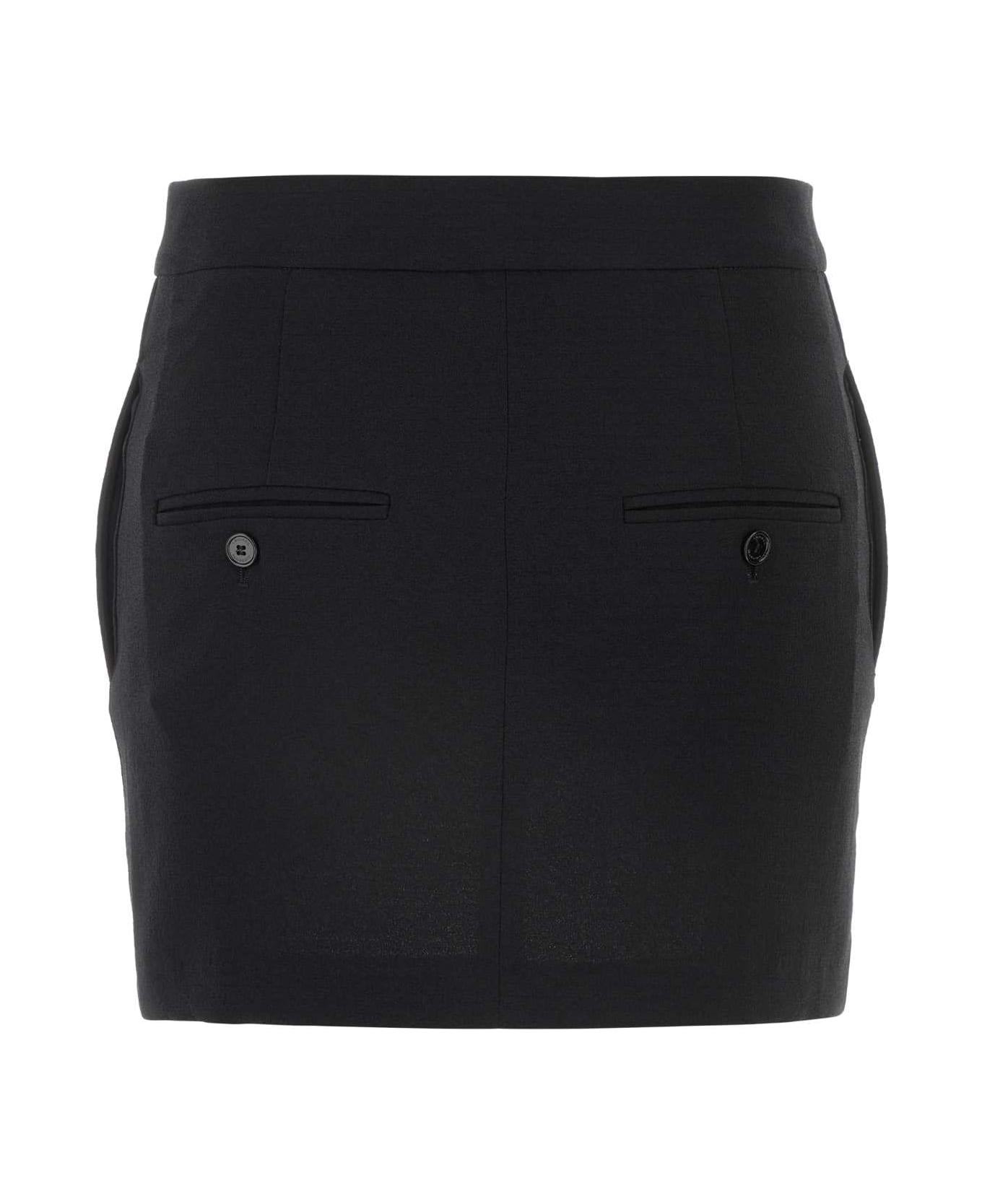 Black Stretch Polyester Blend Licoba Mini Skirt - 2