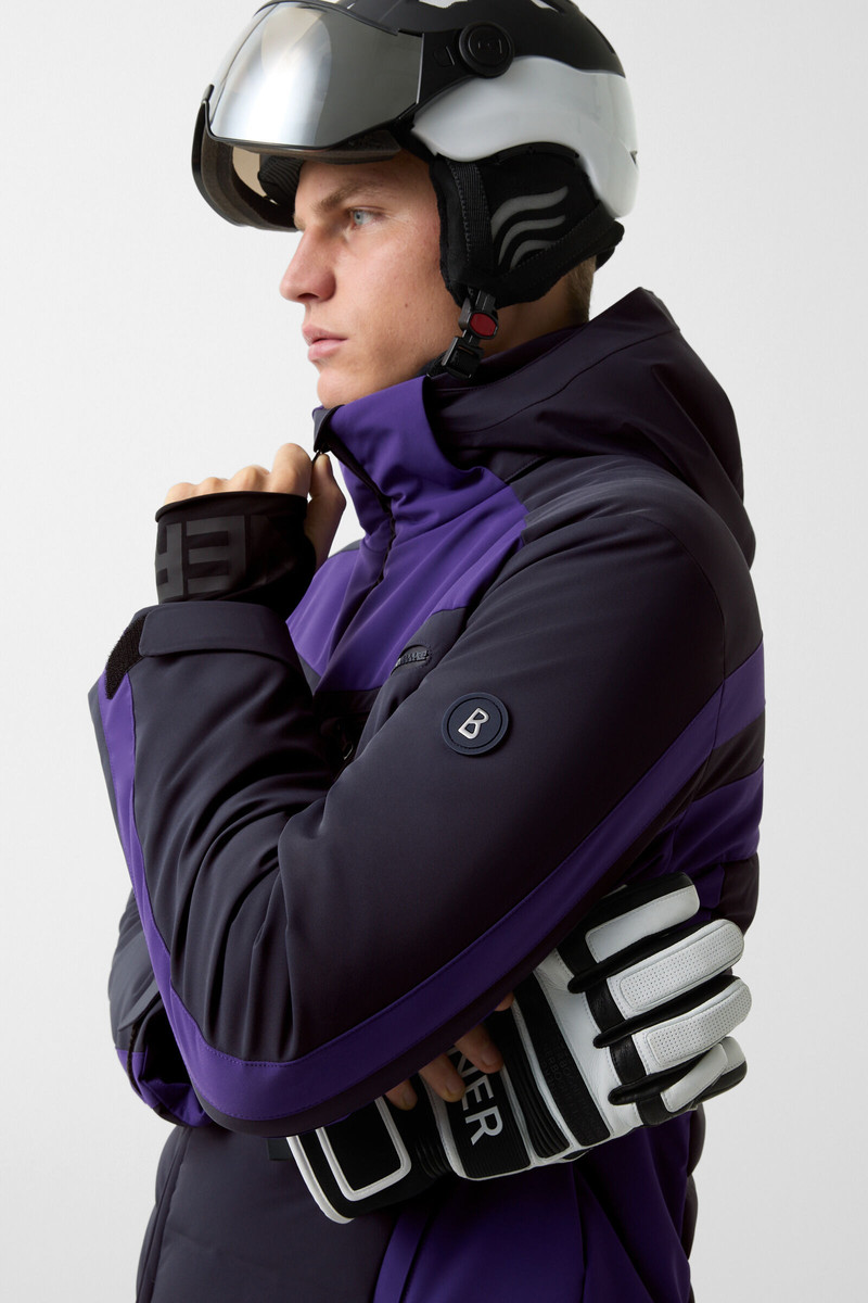 Feliks down ski jacket in Navy blue/purple 9