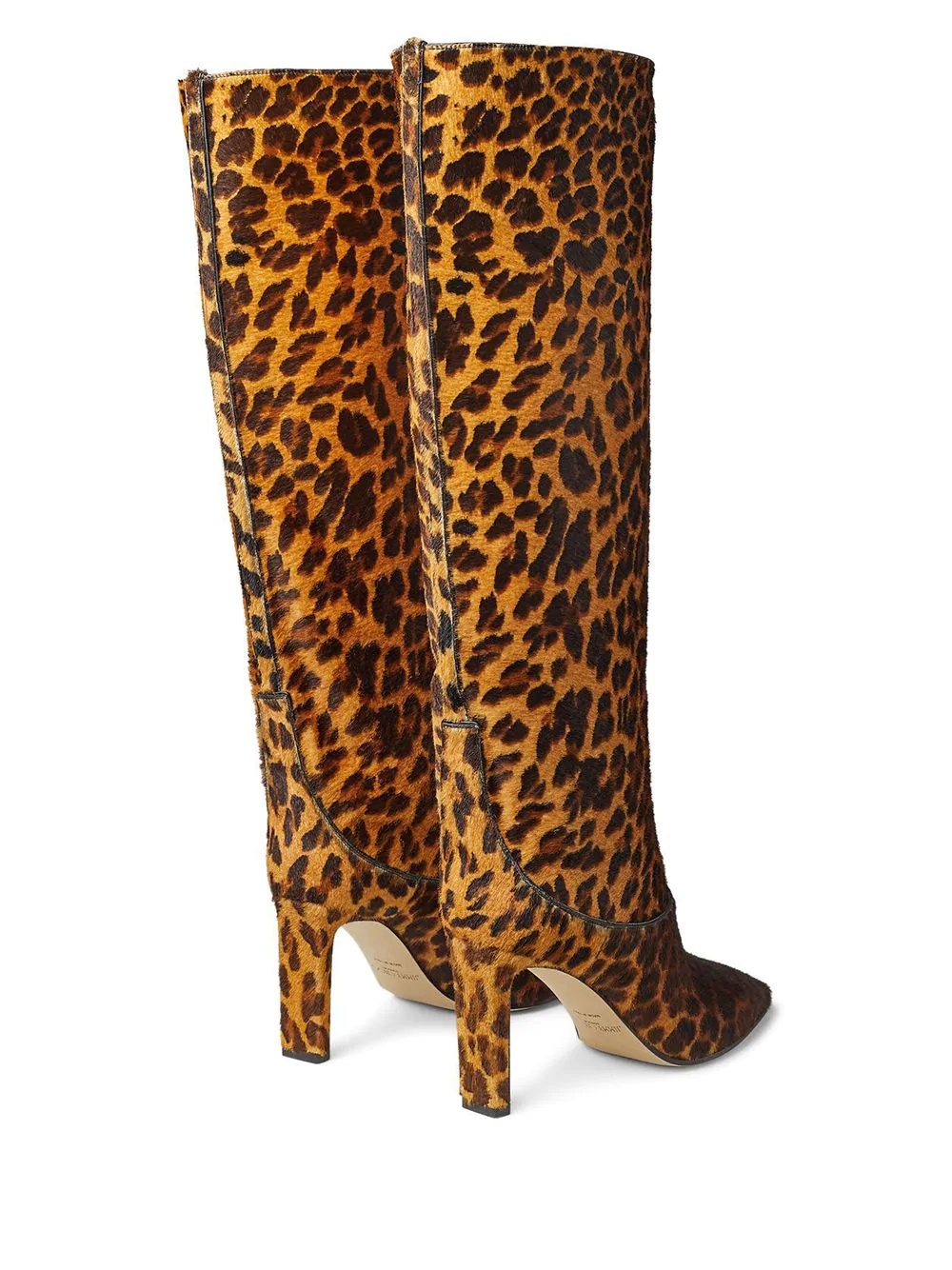 leopard print square-toe boots - 3