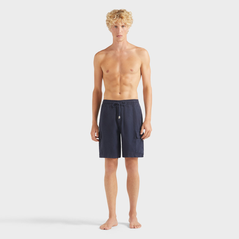Vilebrequin Men Linen Bermuda Shorts Cargo Pockets outlook