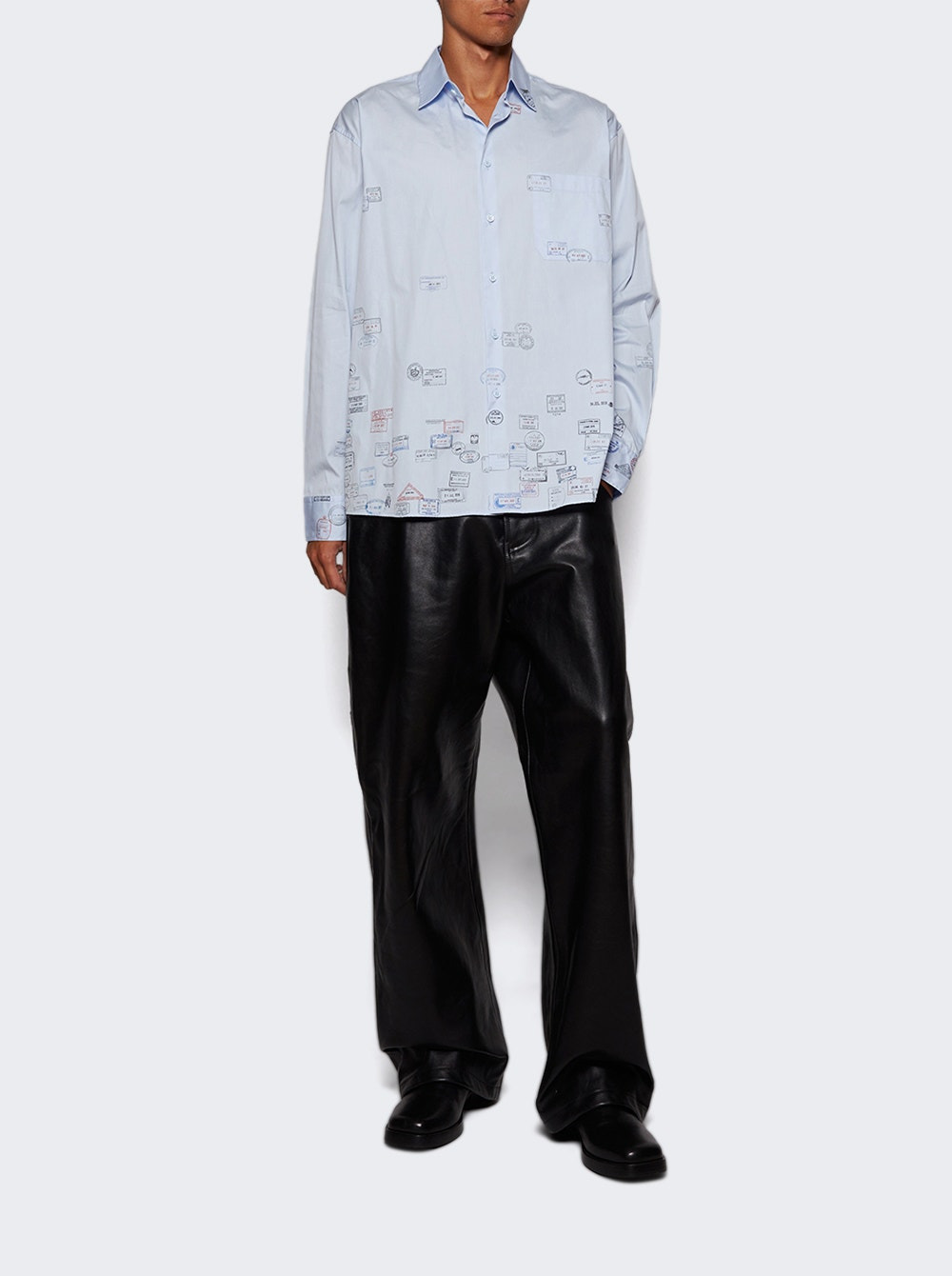 Passport Stamps Shirt Baby Blue - 5