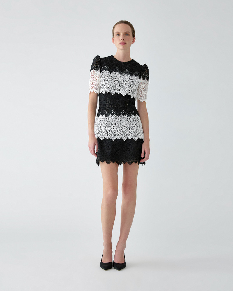 CAROLINA HERRERA Lace Trim Mini Dress outlook