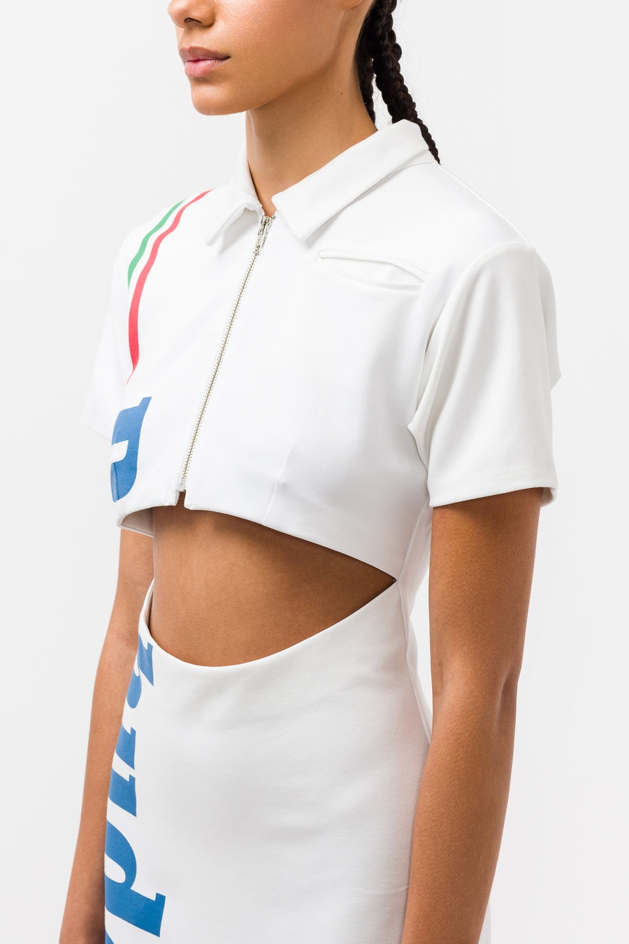 Rhude Logo Polo Dress in White - 4