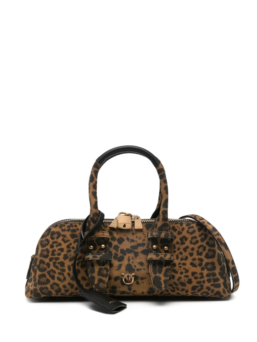 leopard-print padlock tote bag - 1