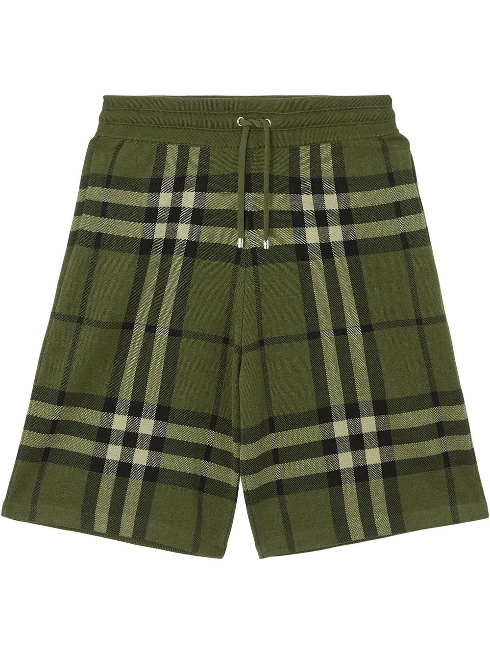 check-pattern knee-length shorts - 1