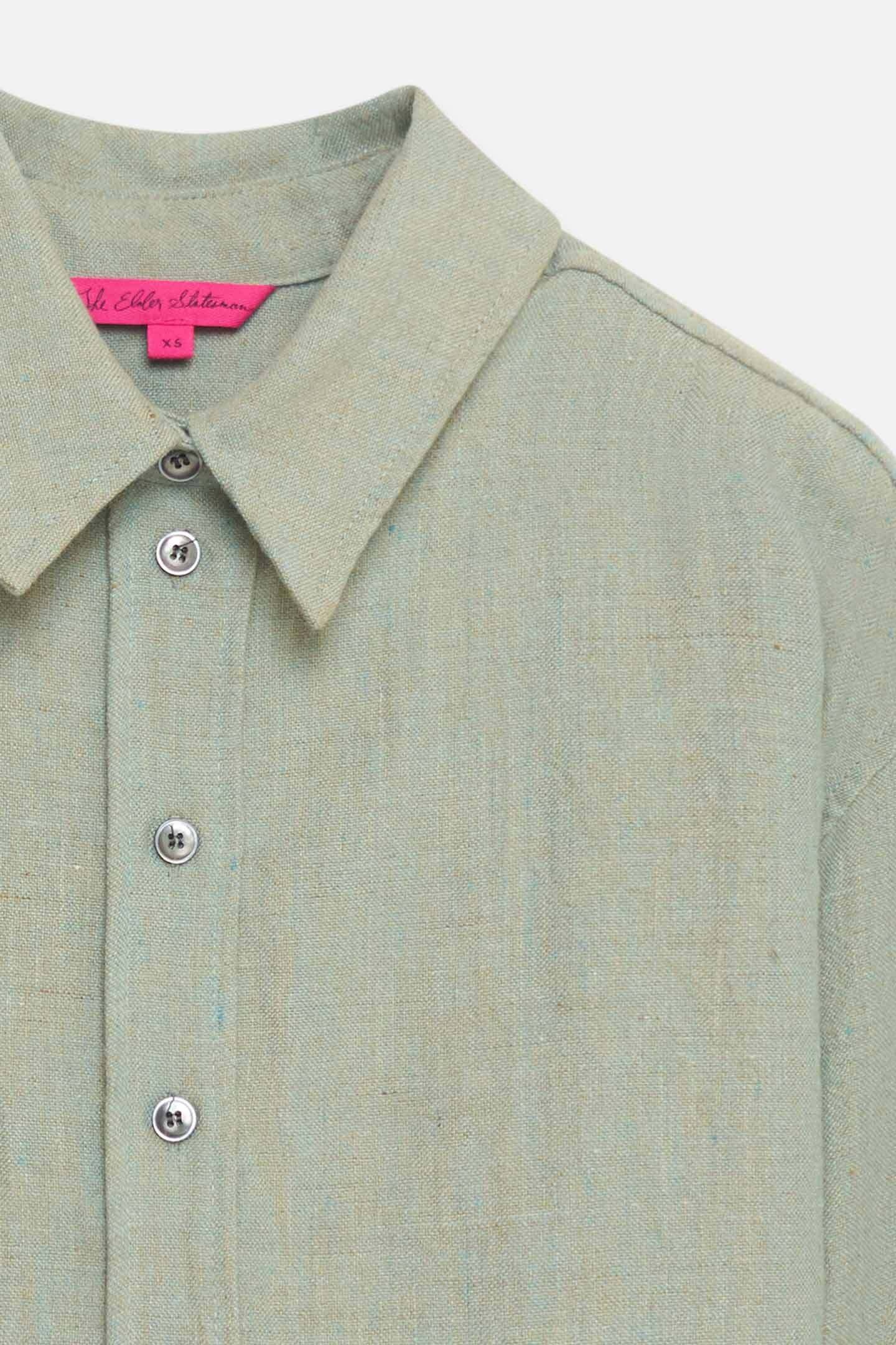 SHELL CHAMBRAY CROP SHIRT - 5