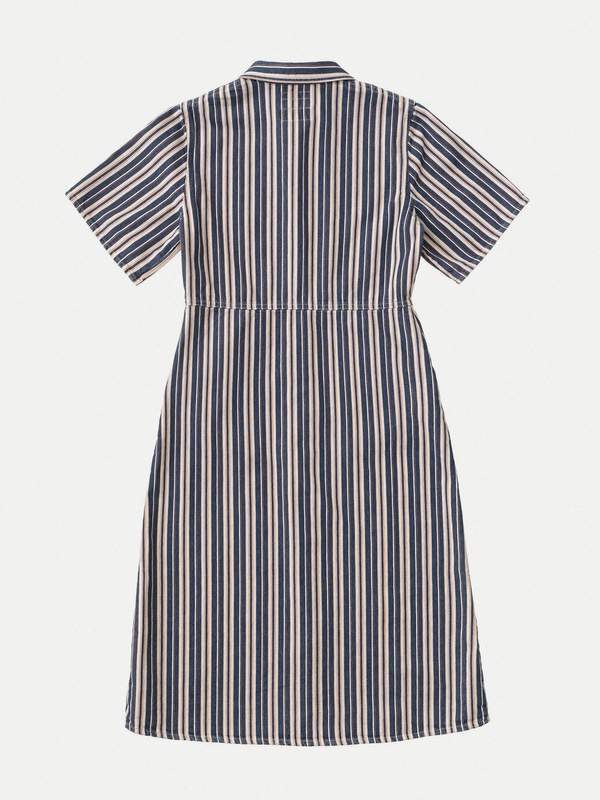 Lotten Denim Dress Stripe Red - 7