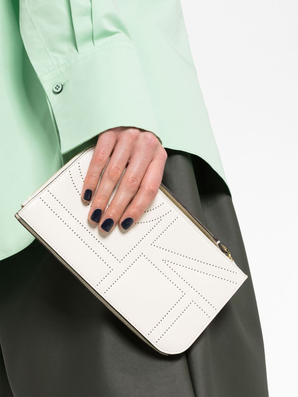 perforated zipped clutch - 3