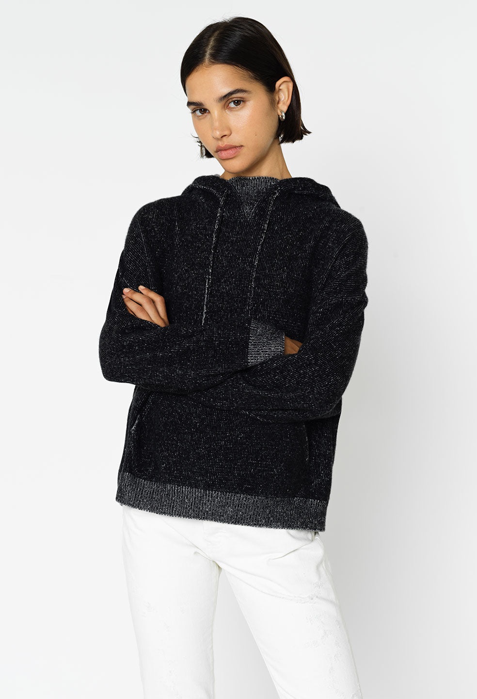 TWO TONE CASHMERE HOODIE - 6