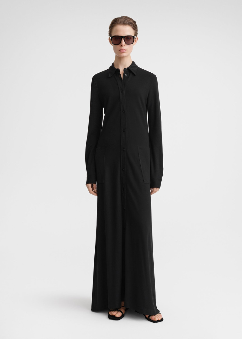 Totême Flowing jersey shirtdress black outlook