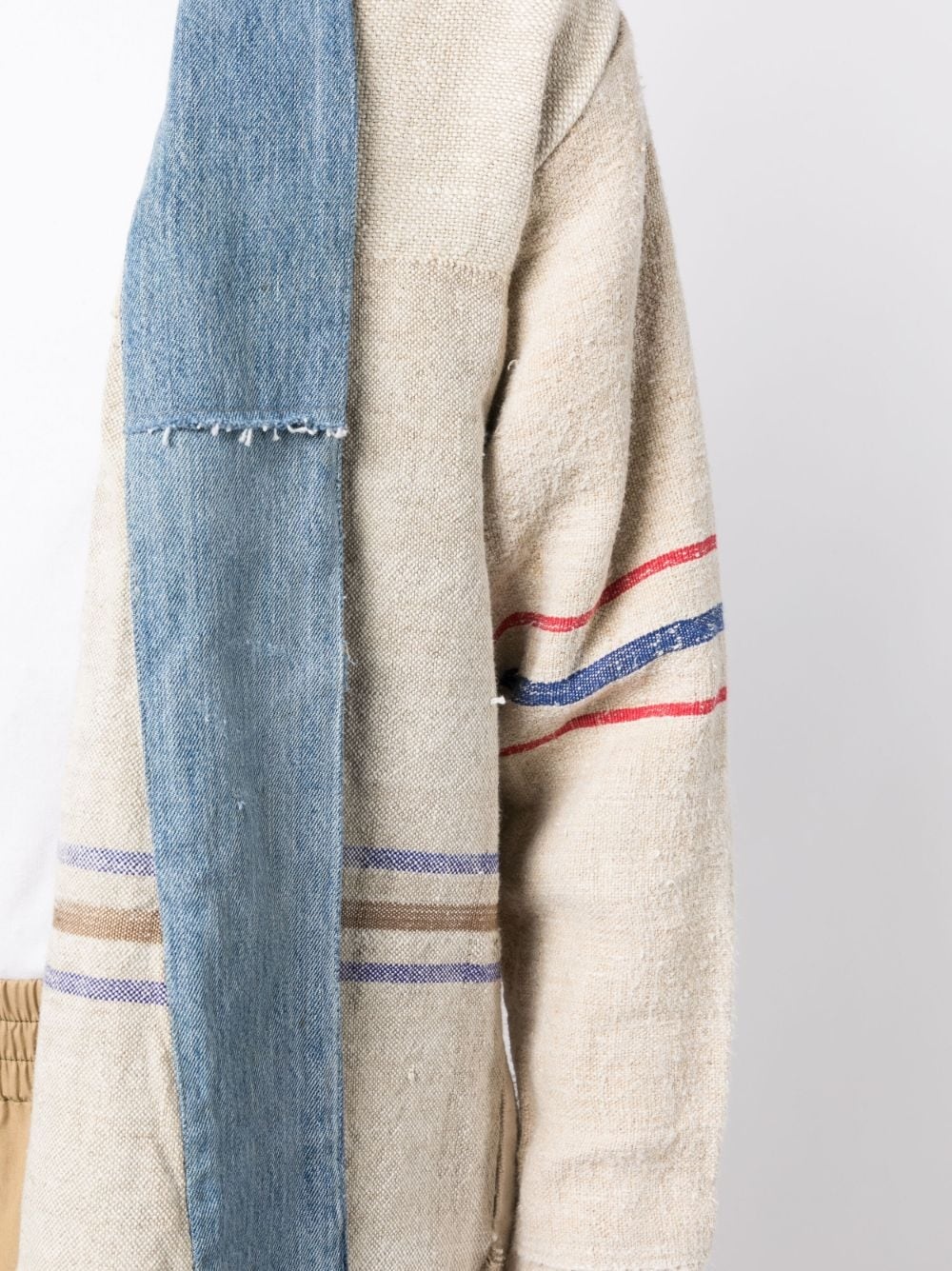 stripe-print panelled jacket - 5