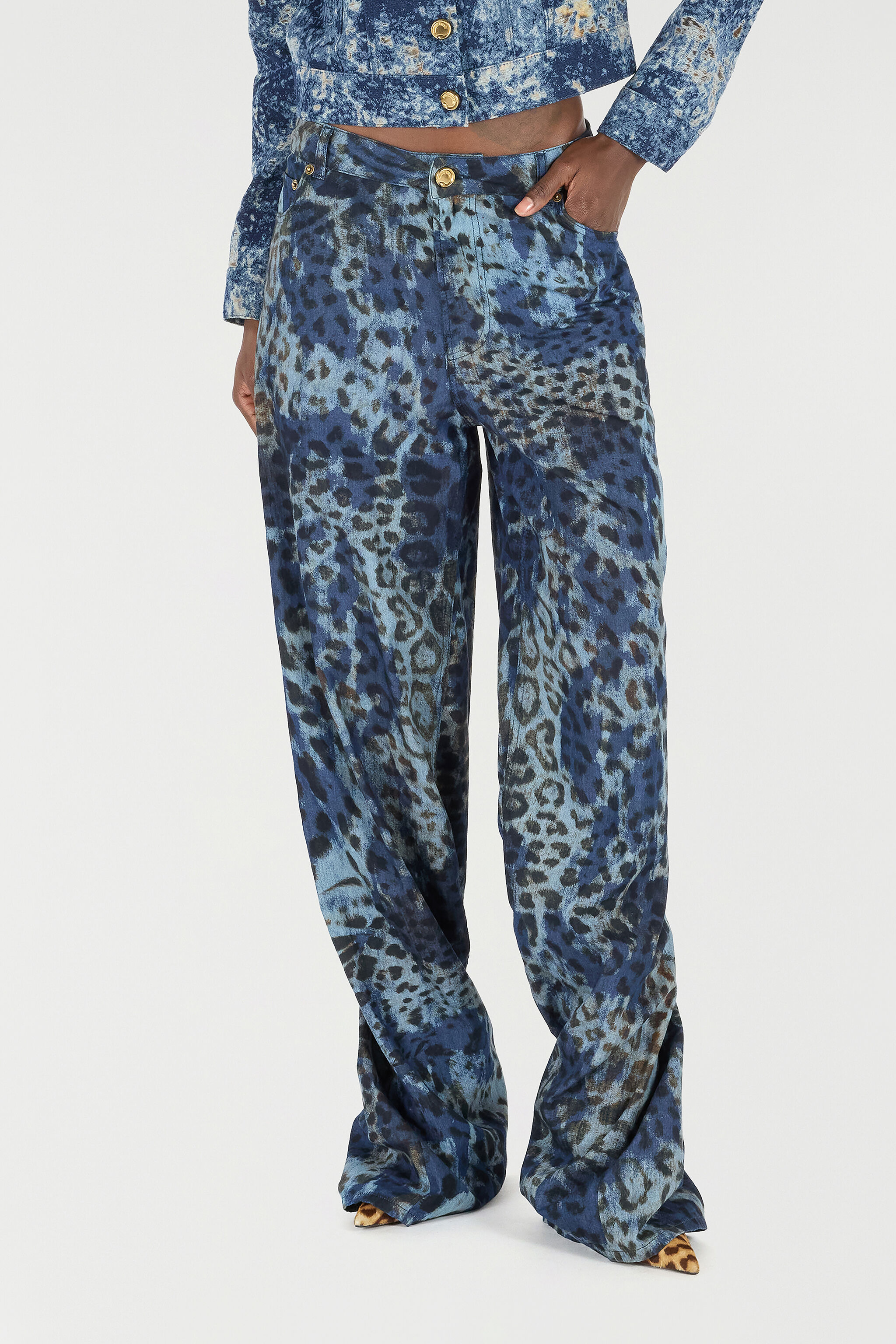 Jeans With Jaguar Skin Print - 3