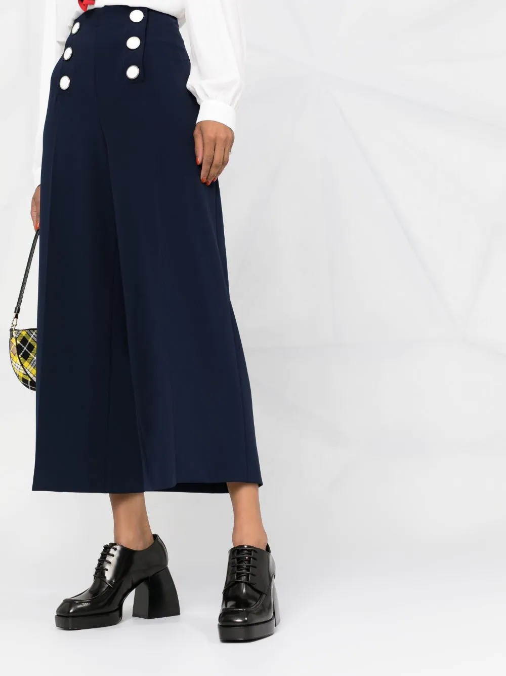 double breasted cropped trousers - 5