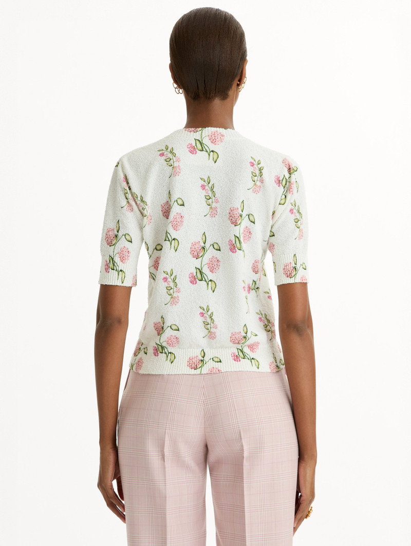 PORCELAIN FLOWER-PRINTED EMBROIDERED PULLOVER 3