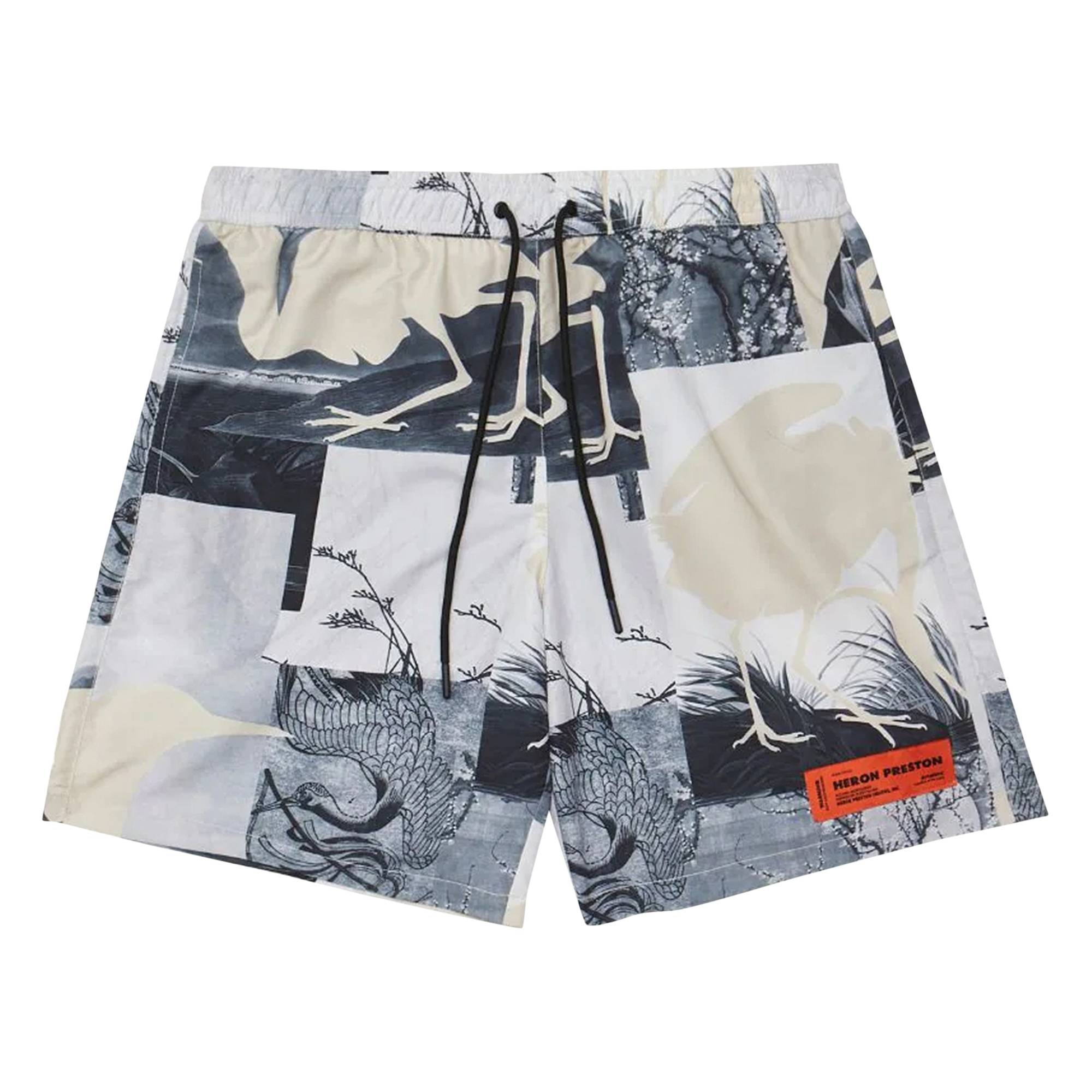 Heron Preston Cutout Swimshorts 'Grey' - 1