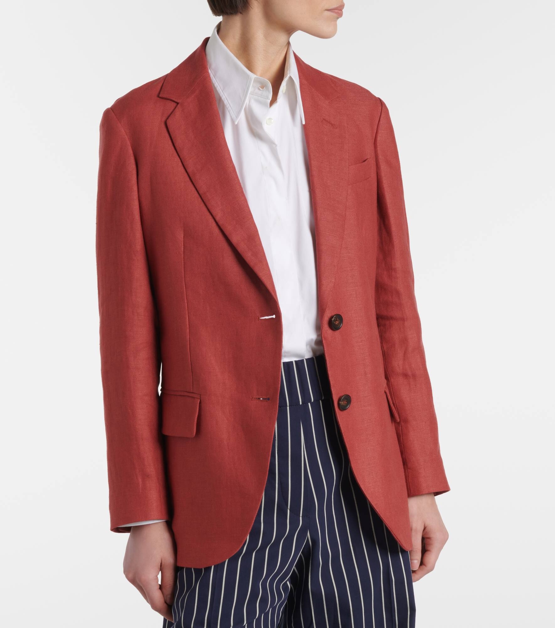 Hemp and linen gabardine blazer - 6