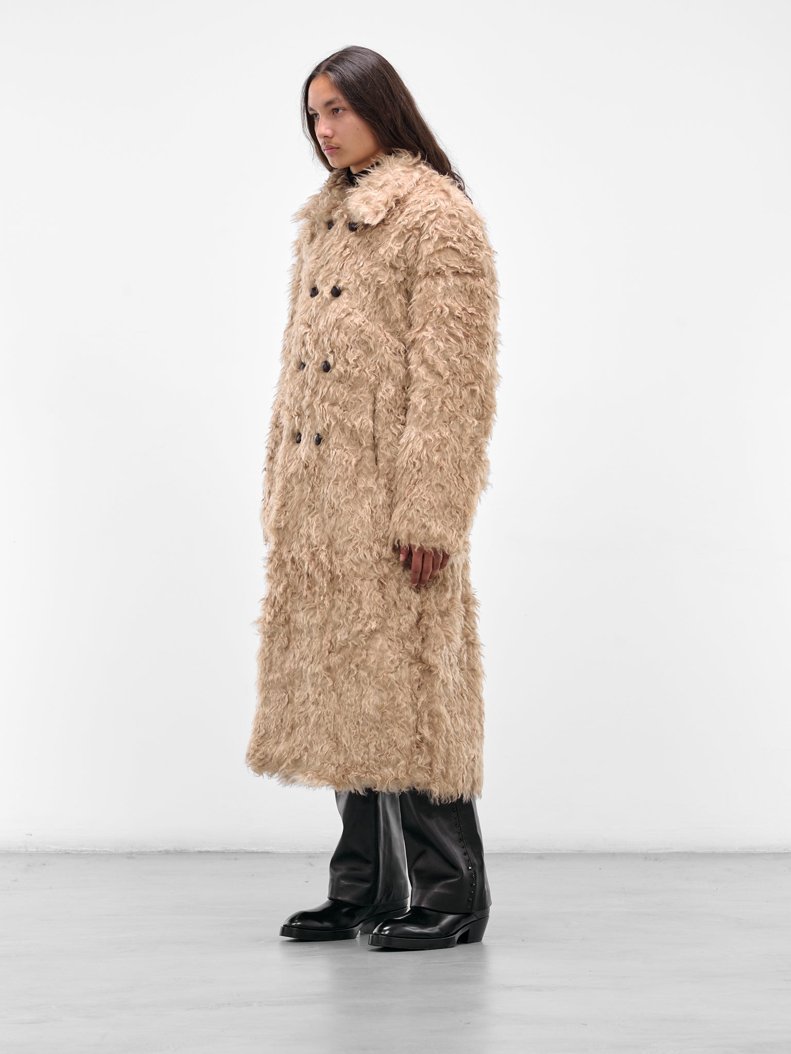 Beige Astrakan Fur Coat - 2