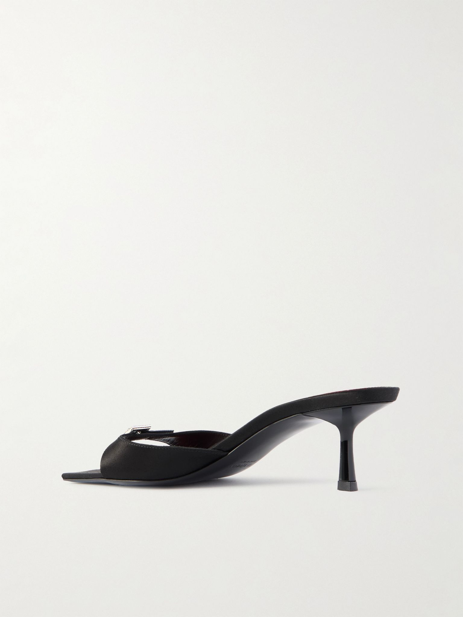 Daisy 50 crystal-embellished satin mules Black - 3