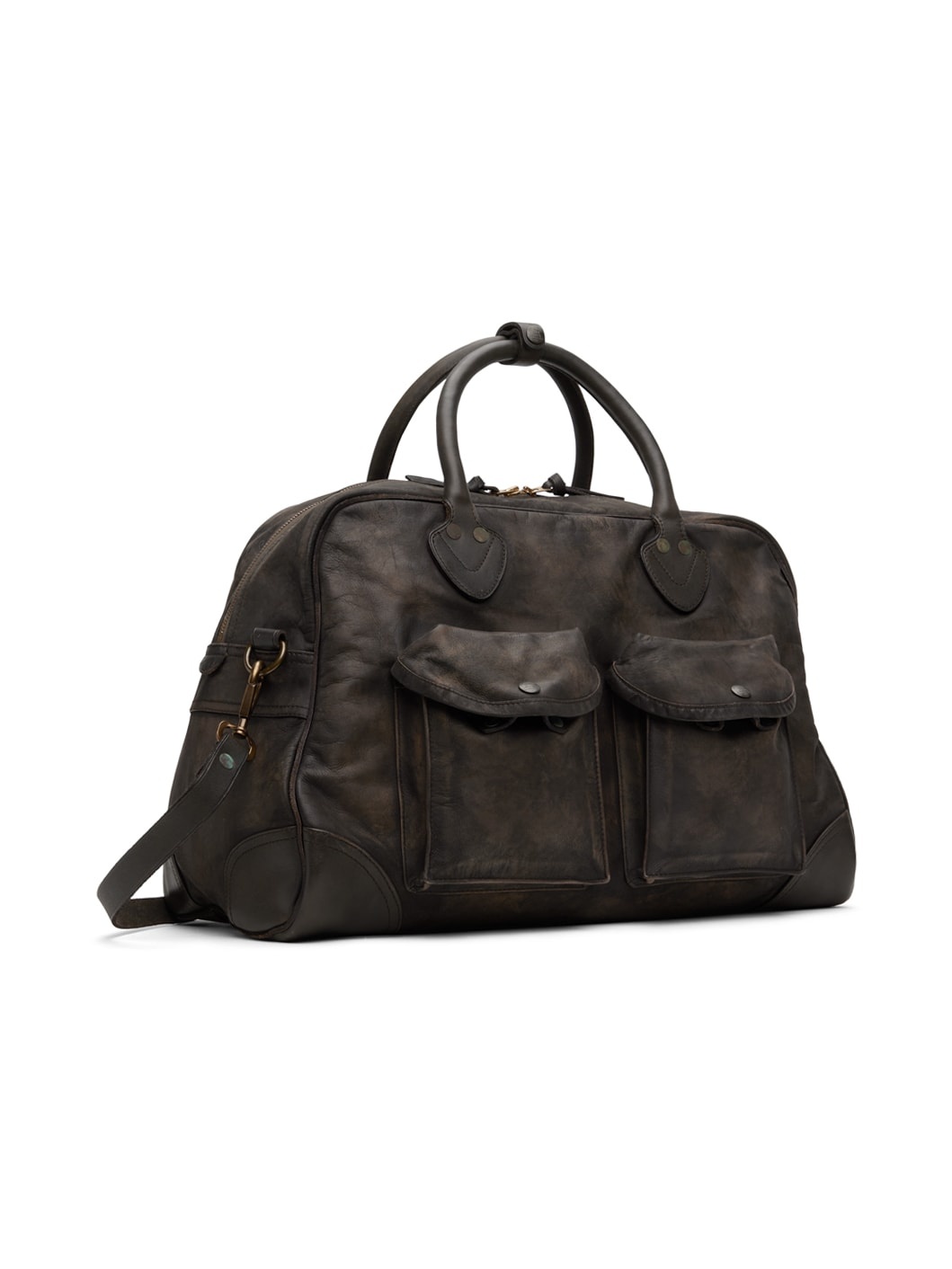 Brown Leather Duffle Bag - 2