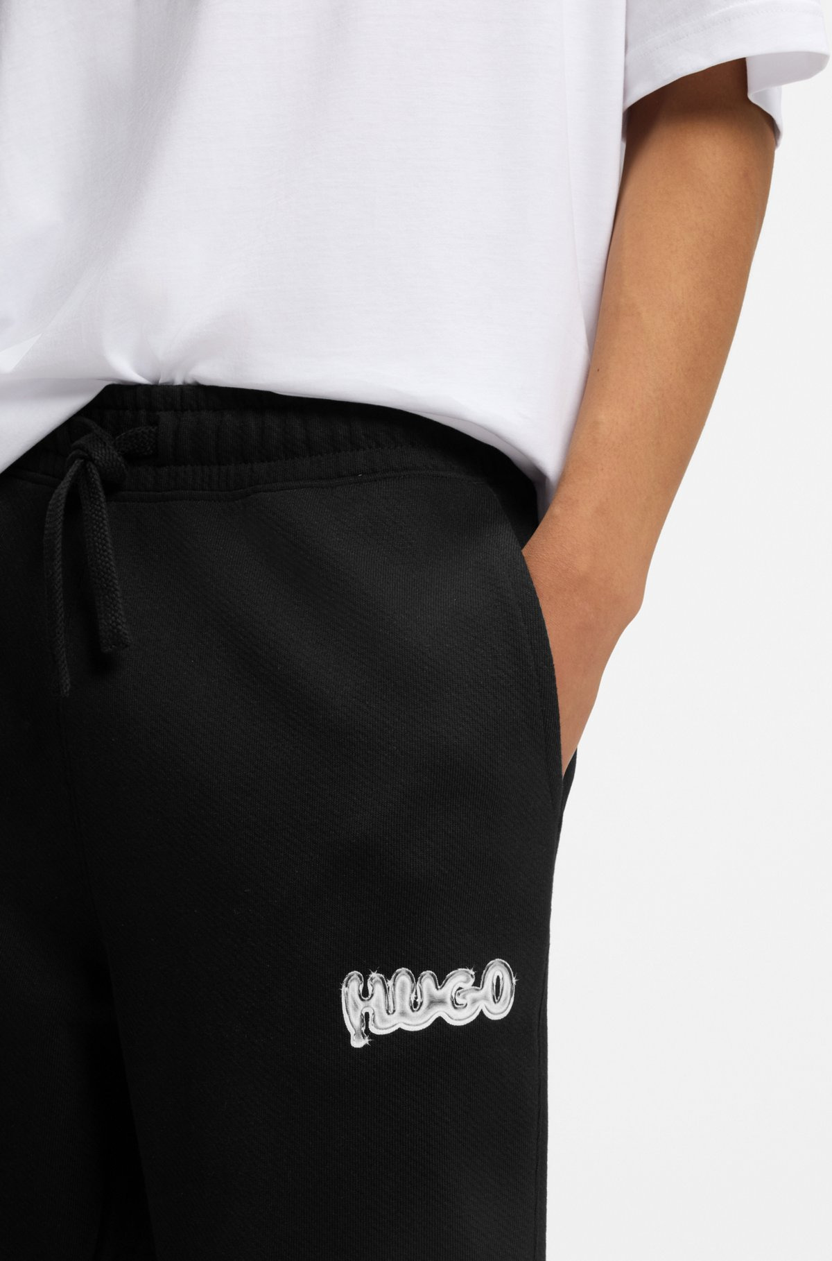 COTTON-TERRY TRACKSUIT BOTTOMS WITH LOGO PRINT - 3