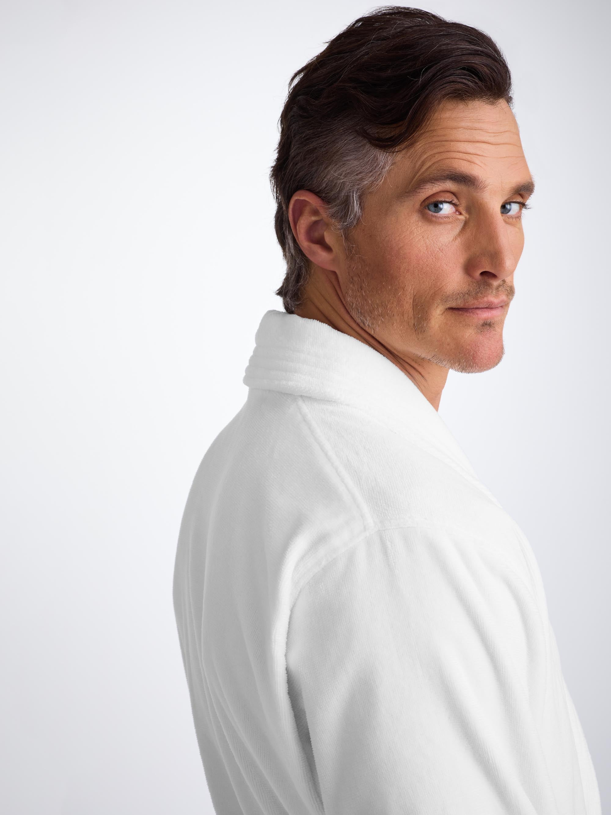Men's Bathrobe Triton 10 Terry Cotton White - 7